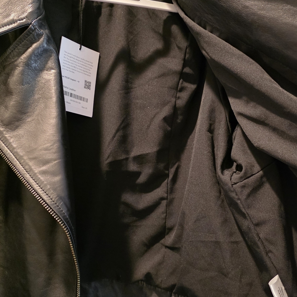 Able Maha Black Leather Jacket 2X - Picture 9 of 15
